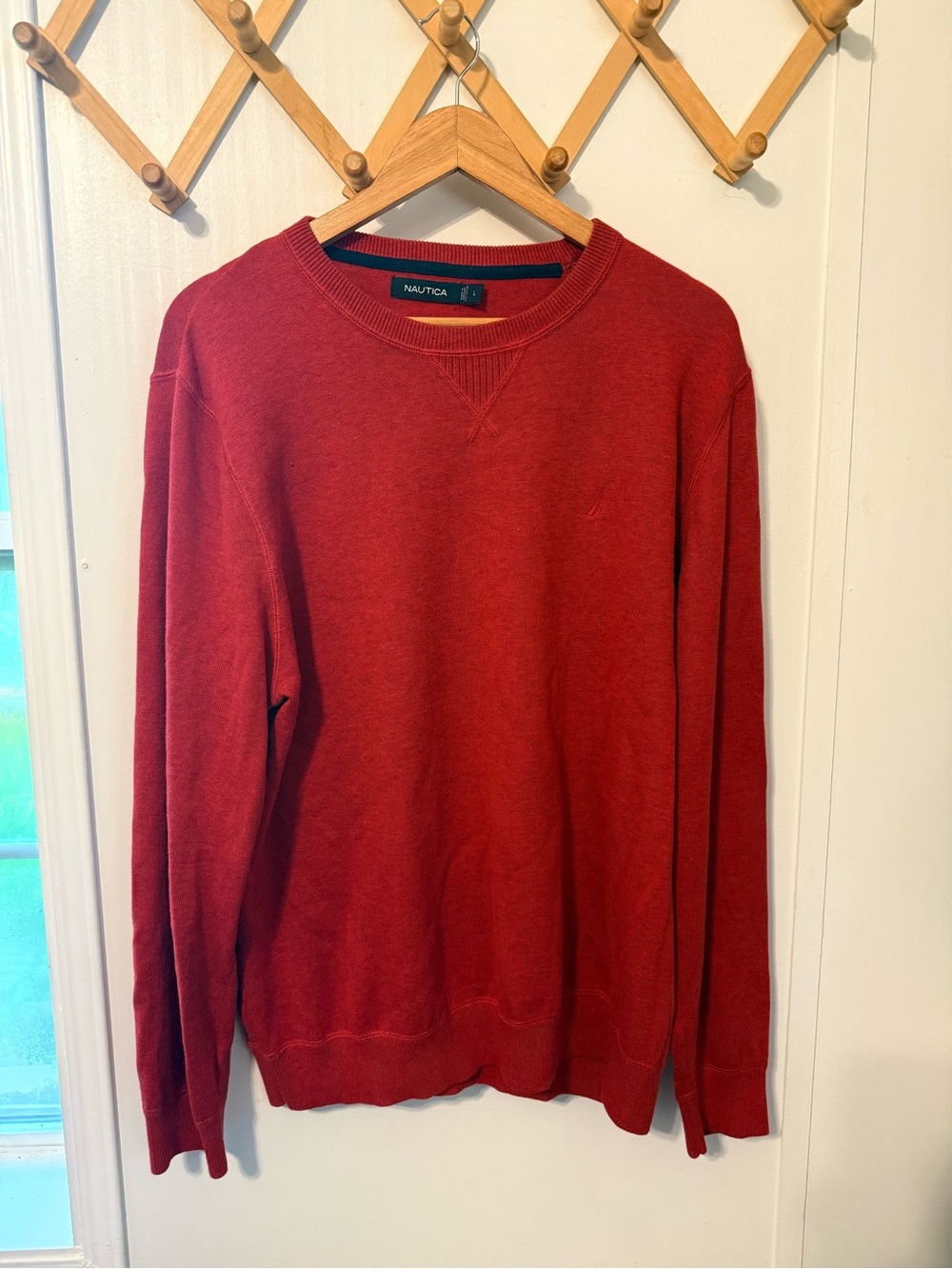 Nautica Men's Brick Red Crewneck Sweater